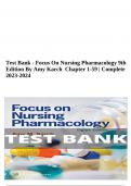 Test Bank Focus On Nursing Pharmacology 9th Edition By Amy Karch Chapter 1-59  Complete All Chapters (2023-2024)