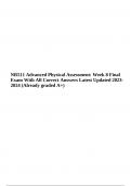 NR 511 Advanced Physical Assessment: Final Exam Questions With Answers Latest Updated 2023- 2024 (Score 100%)