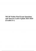 NR 507 Patho Final Exam Questions With Correct Answers Latest 2023-2024 (Score A+)