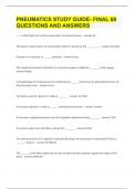 PNEUMATICS STUDY GUIDE- FINAL |68 QUESTIONS AND ANSWERS|GUARANTEED SUCCESS
