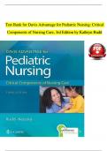 TEST BANK For Davis Advantage for Pediatric Nursing: Critical Components of Nursing Care, 3rd Edition by Kathryn Rudd| Verified Chapter's 1 - 22 | Complete