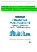 Solutions Manual for Financial Management for Public, Health, and Not-for-Profit Organizations, 7e Steven Finkler, Thad Calabrese