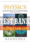 Test Bank For Physics for Scientists & Engineers 4th Edition All Chapters - 9780132274005