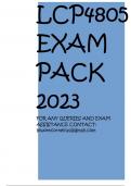 LCP4805 EXAM PACK 2023 FOR ANY QUERIES AND EXAM ASSISTANCE CONTACT: biwottcornelius@gmail.com