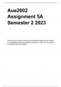 AUE2602 Assignment 5A SEMESTER 2 2023