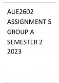 Aue2602 Assignment 5 Group A semester 2 2023