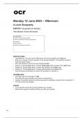 ocr A Level Geography H481/03 Question Paper June2023.