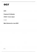 ocr A Level Classical Civilisation H408-31 June2023 Mark Scheme.