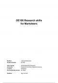 Exam (elaborations) Marketing Research (OE106) 