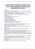 ANCC PMHNP BOARD EXAMINATION  TEST WITH VERRIFIED QUIZS AND  ANSWERS 2023-2024