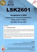 LSK2601 Assignment 2 (COMPLETE ANSWERS) 2024 (533684) - DUE 26 July 2024