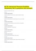 IELTS Advanced Personal Qualities Vocabulary Set 4 questions and answers