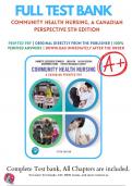 Test Bank Community Health Nursing A Canadian Perspective 5th Edition by Stamler Chapter 1-34 | All Chapters