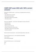  CSEP-CEP exam 2023 with 100% correct answers