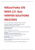 Hilliard Patho 370  WEEK 1/2 Quiz VERIFIED SOLUTIONS  2023/2024