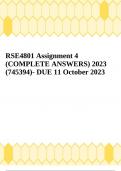 RSE4801 Assignment 4 (COMPLETE ANSWERS) 2023 (745394)- DUE 11 October 2023