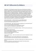 NR 547 Differential Dx Midterm Exam Questions And Answers All Verified A+ Graded 