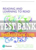 Test Bank For Reading and Learning to Read 10th Edition All Chapters - 9780134894645