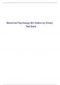 Abnormal Psychology 8th Edition by Emery  Test Bank