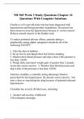 NR 565 Week 3 Study Questions Chapter 14 Questions With Complete Solutions