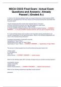 NSCA CSCS Final Exam | Actual Exam Questions and Answers | Already Passed | (Graded A+)