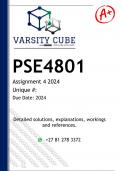 PSE4801 Assignment 4 (DETAILED ANSWERS) 2024 - DISTINCTION GUARANTEED 