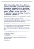 2023 Tableau Specialist Exam Questions with complete solution 