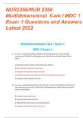 NUR2356 Exam 1-Multidimensional Care I / MDC 1 Exam 1 Questiona with 100% verified solutions 2022-2023