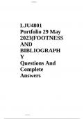 LJU4801 Portfolio 29 May 2023(FOOTNESS AND BIBLIOGRAPH Y Questions And Complete Answers