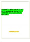HESI RN EXIT EXAMVOLUME 2 QUESTIONS WITH COMPLETE SOLUTIONS (NEVADA STATE COLLEGE)