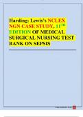 Harding: Lewis’s NCLEX NGN CASE STUDY, 11TH EDITION OF MEDICAL SURGICAL NURSING TEST BANK ON SEPSIS