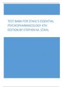 Test Bank For Stahl's Essential Psychopharmacology 4th Edition All Chapters