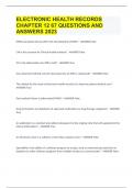 ELECTRONIC HEALTH RECORDS CHAPTER 12 |67 QUESTIONS AND ANSWERS 2023