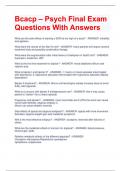 Bcacp – Psych Final Exam  Questions With Answers