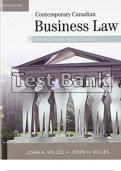 TEST BANK for Contemporary Canadian Business Law Willies 10th Test Bank & Solutions Manual 