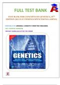 TEST BANK FOR CONCEPTS OF GENETICS, 10TH EDITION (KLUG/CUMMINGS/SPENCER/PALLADINO)