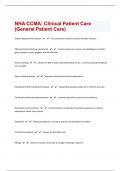 NHA CCMA: Clinical Patient Care (General Patient Care) 100 Questions with 100% Correct Answers | Verified | Latest Update
