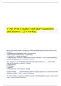  VTNE-Prep (Review Final Study) questions and answers 100% verified.