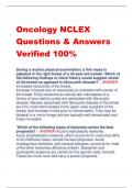 Oncology NCLEX  Questions & Answers  Verified 100%