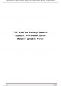 TEST BANK for Auditing A Practical Approach, 4th Canadian Edition Moroney, Campbell, Warren. All Chapters A+ Updated