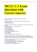 MCCC C-1 Exam Questions with Correct Answers 