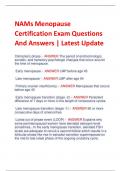 NAMs Menopause  Certification Exam Questions  And Answers | Latest Update