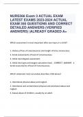 NURS366 Exam 3 ACTUAL EXAM LATEST EXAMS 2023-2024 ACTUAL  EXAM 350 QUESTIONS AND CORRECT  DETAILED ANSWERS (VERIFIED  ANSWERS) |ALREADY GRADED A+