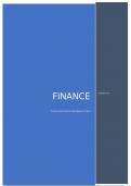Finance and Control summary Finance 