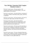Nurs 350 Quiz 1 Questions With Complete Solutions Graded A