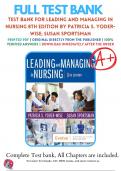 Test Bank For Leading and Managing in Nursing 8th Edition By Patricia S. Yoder-Wise; Susan Sportsman | 9780323792066 | 2023 / 2024 | Chapter 1- 25 | Complete Questions and Answers A+ 