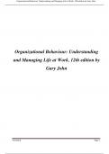 TEST BANK for Organizational Behaviour: Understanding and Managing Life at Work, 12th edition by Gary Johns & Alan M. Saks. ISBN-13: 9780137668786 A+