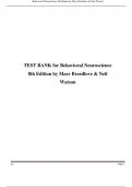 TEST BANK for Behavioral Neuroscience 8th Edition by Marc Breedlove & Neil Watson. ISBN All Chapters A+