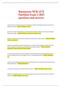 Rasmussen NUR 1172 Nutrition Exam 2 2023  questions and answers