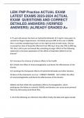 LEIK FNP Practice ACTUAL EXAM  LATEST EXAMS 2023-2024 ACTUAL  EXAM QUESTIONS AND CORRECT  DETAILED ANSWERS (VERIFIED  ANSWERS) |ALREADY GRADED A+